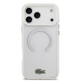 Apple iPhone 17 Pro Max Kılıf Lacoste Orjinal Lisanslı M-safe Şarj Özellikli İkonik Timsah Logolu Buzlu Kapak