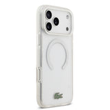 Apple iPhone 17 Pro Max Kılıf Lacoste Orjinal Lisanslı M-safe Şarj Özellikli İkonik Timsah Logolu Buzlu Kapak