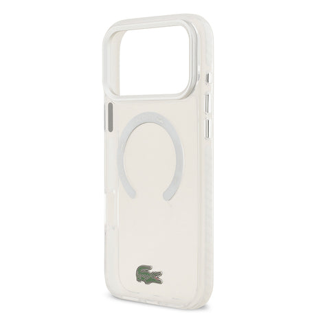 Apple iPhone 17 Pro Max Kılıf Lacoste Orjinal Lisanslı M-safe Şarj Özellikli İkonik Timsah Logolu Buzlu Kapak