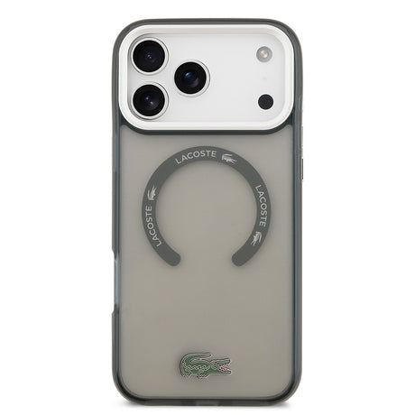 Apple iPhone 17 Pro Max Kılıf Lacoste Orjinal Lisanslı M-safe Şarj Özellikli İkonik Timsah Logolu Buzlu Kapak