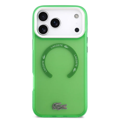 Apple iPhone 17 Pro Max Kılıf Lacoste Orjinal Lisanslı M-safe Şarj Özellikli İkonik Timsah Logolu Buzlu Kapak