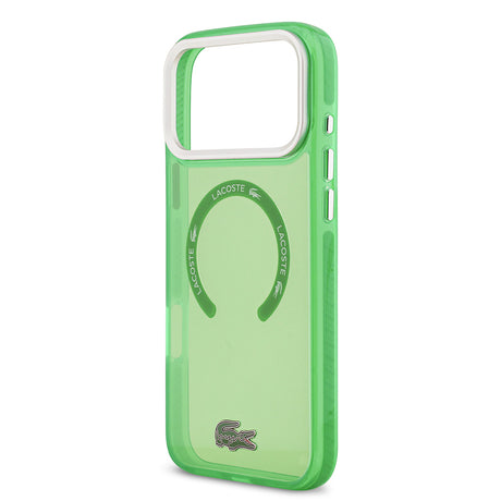 Apple iPhone 17 Pro Max Kılıf Lacoste Orjinal Lisanslı M-safe Şarj Özellikli İkonik Timsah Logolu Buzlu Kapak