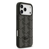 Apple iPhone 17 Pro Max Kılıf Lacoste Orjinal Lisanslı M-safe Şarj Özellikli PU Deri Tasarımlı Kartlıklı Karışık Monogram Desenli Kapak