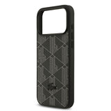 Apple iPhone 17 Pro Max Kılıf Lacoste Orjinal Lisanslı M-safe Şarj Özellikli PU Deri Tasarımlı Kartlıklı Karışık Monogram Desenli Kapak