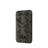 Apple iPhone 17 Pro Max Kılıf Lacoste Orjinal Lisanslı M-safe Şarj Özellikli PU Deri Tasarımlı Kartlıklı Karışık Monogram Desenli Kapak