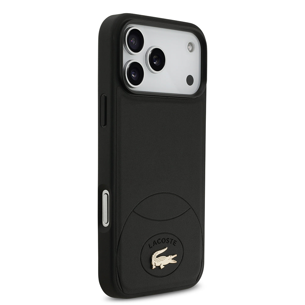 Apple iPhone 17 Pro Max Kılıf Lacoste Orjinal Lisanslı M-safe Şarj Özellikli PU Deri Tasarımlı Metal Logolu Kapak