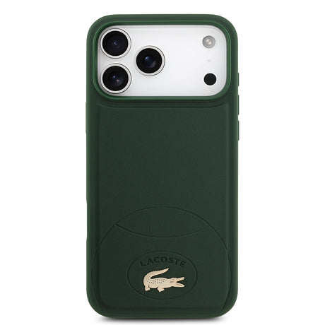 Apple iPhone 17 Pro Max Kılıf Lacoste Orjinal Lisanslı M-safe Şarj Özellikli PU Deri Tasarımlı Metal Logolu Kapak
