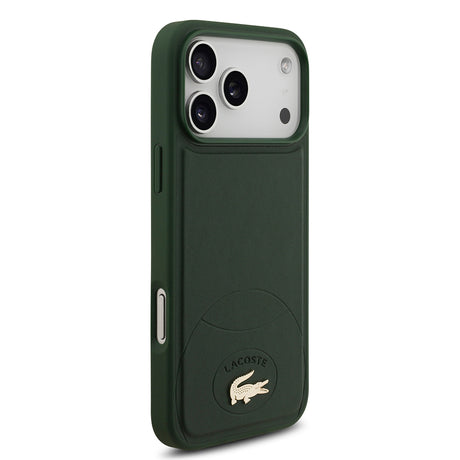 Apple iPhone 17 Pro Max Kılıf Lacoste Orjinal Lisanslı M-safe Şarj Özellikli PU Deri Tasarımlı Metal Logolu Kapak