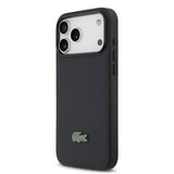 Apple iPhone 17 Pro Max Kılıf Lacoste Orjinal Lisanslı M-safe Şarj Özellikli PU Pike Desenli Metal Logolu Kapak