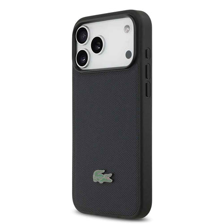 Apple iPhone 17 Pro Max Kılıf Lacoste Orjinal Lisanslı M-safe Şarj Özellikli PU Pike Desenli Metal Logolu Kapak