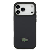 Apple iPhone 17 Pro Max Kılıf Lacoste Orjinal Lisanslı M-safe Şarj Özellikli PU Pike Desenli Metal Logolu Kapak