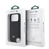 Apple iPhone 17 Pro Max Kılıf Lacoste Orjinal Lisanslı M-safe Şarj Özellikli PU Pike Desenli Metal Logolu Kapak