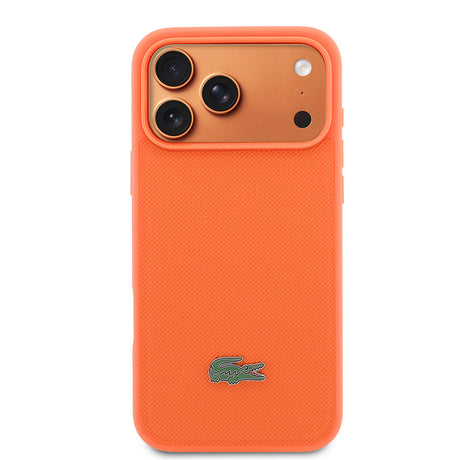 Apple iPhone 17 Pro Max Kılıf Lacoste Orjinal Lisanslı M-safe Şarj Özellikli PU Pike Desenli Metal Logolu Kapak