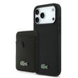 Apple iPhone 17 Pro Max Kılıf Lacoste Orjinal Lisanslı M-safe Şarj Özellikli PU Pike Desenli Metal Logolu Kartlıklı Kapak