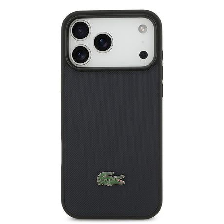 Apple iPhone 17 Pro Max Kılıf Lacoste Orjinal Lisanslı M-safe Şarj Özellikli PU Pike Desenli Metal Logolu Kartlıklı Kapak