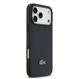 Apple iPhone 17 Pro Max Kılıf Lacoste Orjinal Lisanslı M-safe Şarj Özellikli PU Pike Desenli Metal Logolu Kartlıklı Kapak