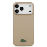 Apple iPhone 17 Pro Max Kılıf Lacoste Orjinal Lisanslı M-safe Şarj Özellikli PU Pike Desenli Metal Logolu Kartlıklı Kapak