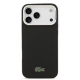Apple iPhone 17 Pro Max Kılıf Lacoste Orjinal Lisanslı M-safe Şarj Özellikli PU Pike Desenli Standlı Metal Logolu Kapak