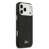 Apple iPhone 17 Pro Max Kılıf Lacoste Orjinal Lisanslı M-safe Şarj Özellikli PU Pike Desenli Standlı Metal Logolu Kapak