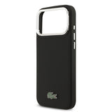 Apple iPhone 17 Pro Max Kılıf Lacoste Orjinal Lisanslı M-safe Şarj Özellikli PU Pike Desenli Standlı Metal Logolu Kapak