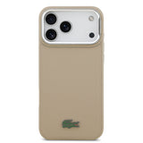 Apple iPhone 17 Pro Max Kılıf Lacoste Orjinal Lisanslı M-safe Şarj Özellikli PU Pike Desenli Standlı Metal Logolu Kapak