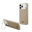 Apple iPhone 17 Pro Max Kılıf Lacoste Orjinal Lisanslı M-safe Şarj Özellikli PU Pike Desenli Standlı Metal Logolu Kapak