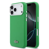 Apple iPhone 17 Pro Max Kılıf Lacoste Orjinal Lisanslı M-Safe Şarj Özellikli PVC Pike Desenli Arka Yüzey İkonik Timsah Dokuma Logolu Kapak