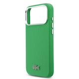Apple iPhone 17 Pro Max Kılıf Lacoste Orjinal Lisanslı M-Safe Şarj Özellikli PVC Pike Desenli Arka Yüzey İkonik Timsah Dokuma Logolu Kapak