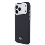 Apple iPhone 17 Pro Max Kılıf Lacoste Orjinal Lisanslı M-Safe Şarj Özellikli PVC Pike Desenli Arka Yüzey İkonik Timsah Dokuma Logolu Kapak