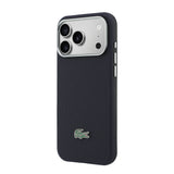 Apple iPhone 17 Pro Max Kılıf Lacoste Orjinal Lisanslı M-Safe Şarj Özellikli PVC Yarı Pike Desenli Arka Yüzey İkonik Timsah Dokuma Logolu Kapak