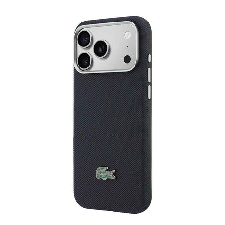 Apple iPhone 17 Pro Max Kılıf Lacoste Orjinal Lisanslı M-Safe Şarj Özellikli PVC Yarı Pike Desenli Arka Yüzey İkonik Timsah Dokuma Logolu Kapak
