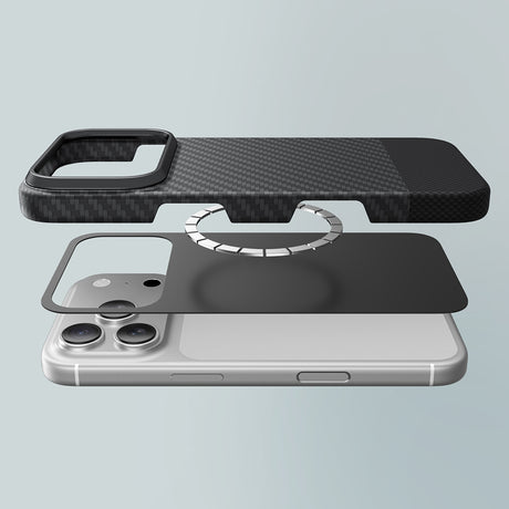 Apple iPhone 17 Pro Max Kılıf M-safe Şarj Özellikli 1500D Aramid Fiber Amazingthing Titan Max Serisi Kapak