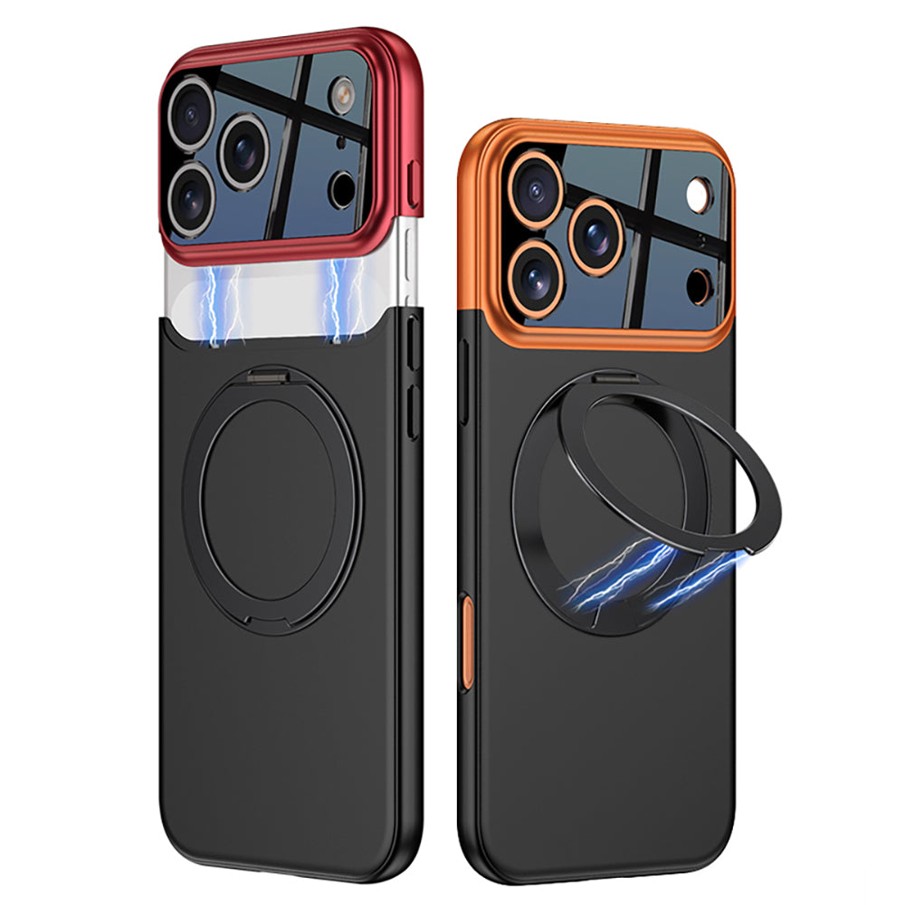Apple iPhone 17 Pro Max Kılıf M-safe Şarj Özellikli 360 Derece Standlı Çift Parçalı Zore Torino Kapak