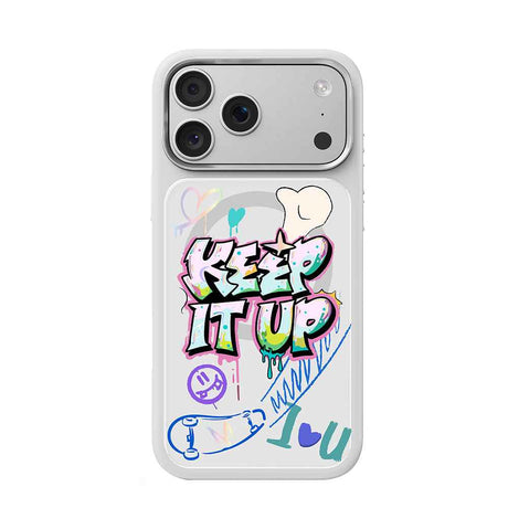 Apple iPhone 17 Pro Max Kılıf M-safe Şarj Özellikli 3D Baskılı Tasarım Mutural Graffiti Serisi Kapak