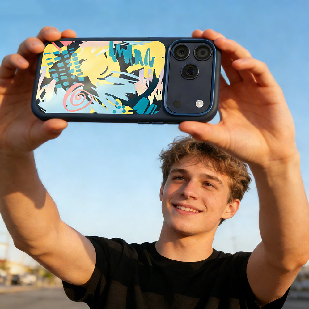 Apple iPhone 17 Pro Max Kılıf M-safe Şarj Özellikli 3D Baskılı Tasarım Mutural Graffiti Serisi Kapak