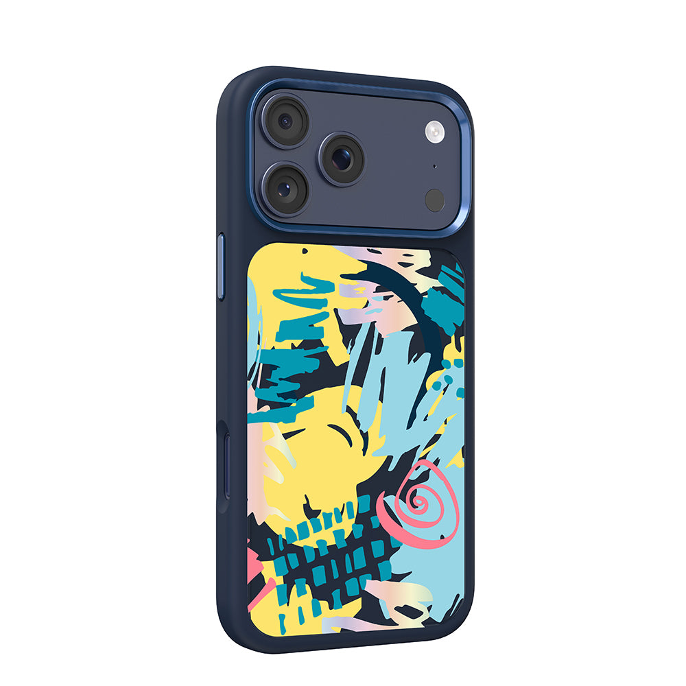 Apple iPhone 17 Pro Max Kılıf M-safe Şarj Özellikli 3D Baskılı Tasarım Mutural Graffiti Serisi Kapak