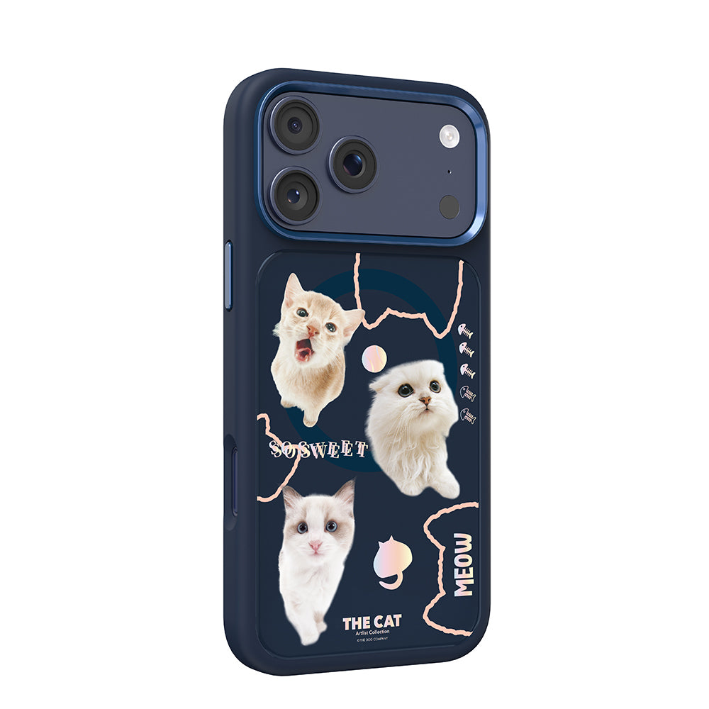 Apple iPhone 17 Pro Max Kılıf M-safe Şarj Özellikli 3D Baskılı Tasarım Mutural The Cat Serisi Kapak