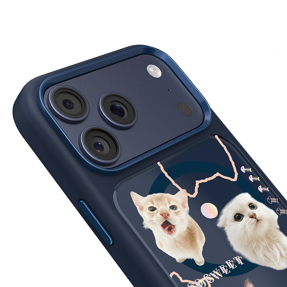 Apple iPhone 17 Pro Max Kılıf M-safe Şarj Özellikli 3D Baskılı Tasarım Mutural The Cat Serisi Kapak