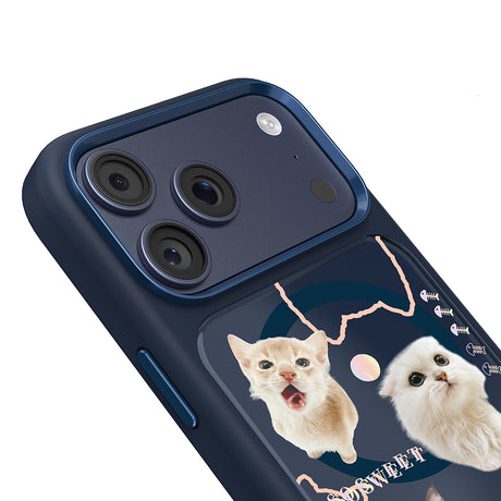 Apple iPhone 17 Pro Max Kılıf M-safe Şarj Özellikli 3D Baskılı Tasarım Mutural The Cat Serisi Kapak