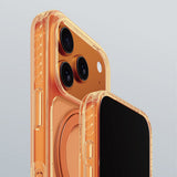 Apple iPhone 17 Pro Max Kılıf M-Safe Şarj Özellikli Airbag Tasarımlı Standlı AmazingThing Titan Pro MagSpin Kapak