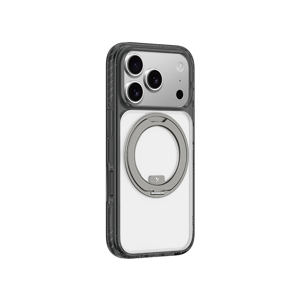 Apple iPhone 17 Pro Max Kılıf M-Safe Şarj Özellikli Airbag Tasarımlı Standlı AmazingThing Titan Pro MagSpin Kapak