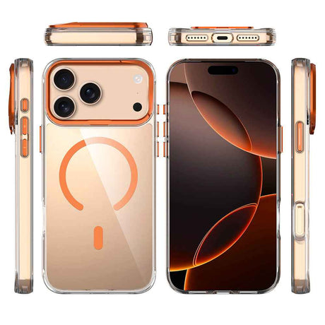 Apple iPhone 17 Pro Max Kılıf M-safe Şarj Özellikli Airbagli Kamera Standlı Zore Azor Kapak