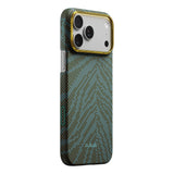 Apple iPhone 17 Pro Max Kılıf M-safe Şarj Özellikli Aramid Karbon Fiber Pitaka Breath of Veins Serisi Kapak