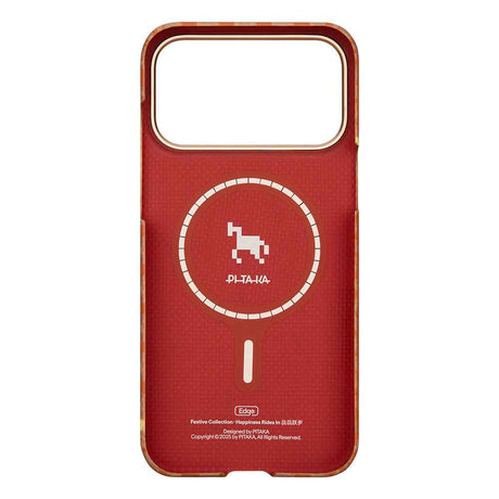 Apple iPhone 17 Pro Max Kılıf M-safe Şarj Özellikli Aramid Karbon Fiber Pitaka Edge Serisi Happiness Rides Kapak