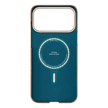 Apple iPhone 17 Pro Max Kılıf M-safe Şarj Özellikli Aramid Fiber Pitaka Glints of Gold Ultra Slim Serisi Kapak