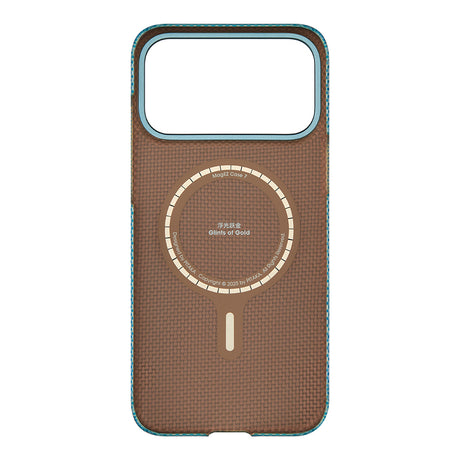 Apple iPhone 17 Pro Max Kılıf M-safe Şarj Özellikli Aramid Fiber Pitaka Glints of Gold Ultra Slim Serisi Kapak