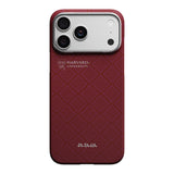 Apple iPhone 17 Pro Max Kılıf M-safe Şarj Özellikli Aramid Karbon Fiber Pitaka Harvard University Serisi Kapak