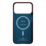Apple iPhone 17 Pro Max Kılıf M-safe Şarj Özellikli Aramid Karbon Fiber Pitaka Harvard University Serisi Kapak