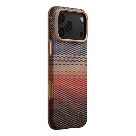 Apple iPhone 17 Pro Max Kılıf M-safe Şarj Özellikli Aramid Fiber Pitaka Military-Grade Sunset-Moonrise Serisi Kapak