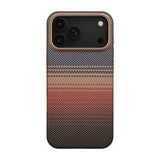 Apple iPhone 17 Pro Max Kılıf M-safe Şarj Özellikli Aramid Fiber Pitaka Military-Grade Sunset-Moonrise Serisi Kapak
